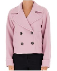 iBlues - Double-Breasted Short Coat - Lyst