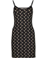 Marine Serre - Moon Printed Jersey Straps Mini Dress - Lyst