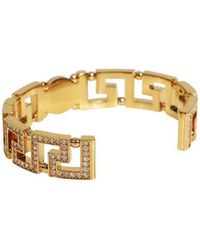 Versace - Greca Tribute Medusa Embellished Cuff Bracelet - Lyst