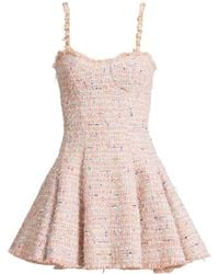 Balmain - Tweed Flared Mini Dress - Lyst