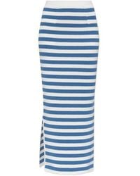 Posse - Stripe Side-Split Midi Fitted Skirt - Lyst