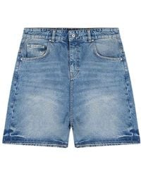Represent - Logo Denim Shorts - Lyst