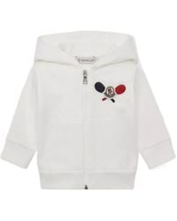 Moncler - Tennis Logo Patch Zip-Up Hoodie - Lyst