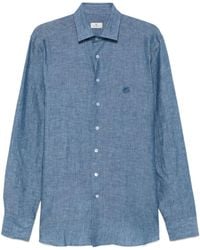 Etro - Logo Embroidered Long Sleeved Shirt - Lyst