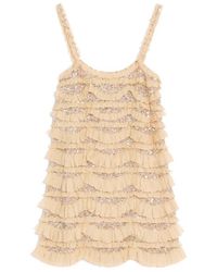 Valentino - Tulle Illusione Embroidered Short Dress - Lyst