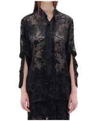 Ann Demeulemeester - Dien Neck-Tie Floral Shirt - Lyst