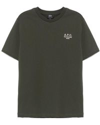 A.P.C. - Logo Embroidered Crewneck T-Shirt - Lyst