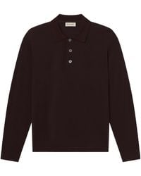 FRAME - Long-Sleeved Piqué Polo Shirt - Lyst