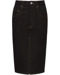 Saint Laurent - Deep Sea Baggy Denim Skirt - Lyst