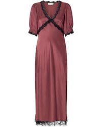 RIXO London - Annina Lace-Trimmed Satin Midi Dress - Lyst