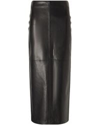 Nour Hammour - Selly Paneled Leather Maxi Skirt - Lyst