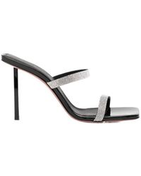 AMINA MUADDI - Crystal Decoration High-Heeled Muller Shoes - Lyst