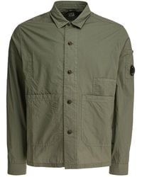 C.P. Company - Logo Plaque Poplin Shirt - Lyst