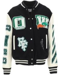 Off-White c/o Virgil Abloh - Embr Patches Embroidered Varsity Jacket - Lyst