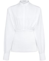 Alaïa - Cotton Poplin Shirt With Ribbed Waist - Lyst