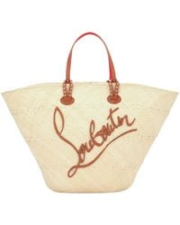 Christian Louboutin - Logo Straw Shoulder Bag - Lyst