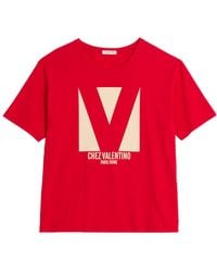 Valentino - Chez -Printed Crewneck T-Shirt - Lyst