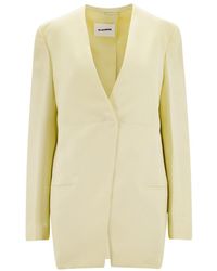 Jil Sander - V-Neck Single-Breasted Tailored Blazer - Lyst