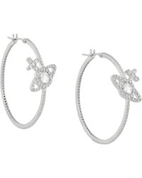Vivienne Westwood - Olympia Embellished Hoop Earrings - Lyst