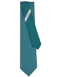 Ferragamo - Gancini Square Print Silk Tie - Lyst