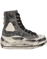 R13 - Kurt Distressed-Effect Zip-Fastening Sneakers - Lyst