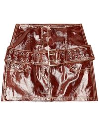 DIESEL - Belted Patent-Leather Mini Skirt - Lyst