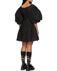 Simone Rocha - Jacquard Puff-Sleeve Mini Dress - Lyst