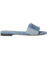 Fendi - Sunshine Denim-Effect Jacquard Slides - Lyst