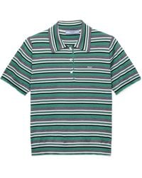 Prada - Short-Sleeved Striped Cotton Polo Shirt - Lyst