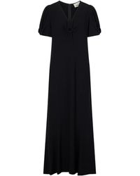 Isabel Marant - Paneled Gathered Crepe Midi Dress - Lyst