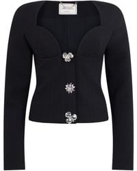 Blumarine - Cropped Jewel-Button Blazer - Lyst