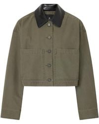 Anine Bing - Yuma Contrast-Collar Cropped Jacket - Lyst