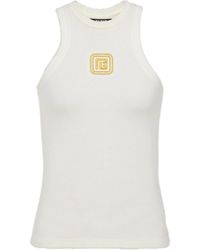 Balmain - Retro Pb Stretch Tank Top Clothing - Lyst