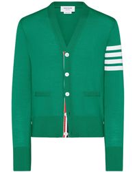 Thom Browne - Merino Wool 4-Bar Classic V-Neck Cardigan - Lyst