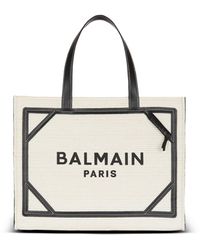 Balmain - Medium Raffia B-Army Tote Bag - Lyst