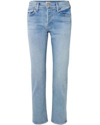 Mother - Mid-Waisted Straight-Leg Jeans - Lyst