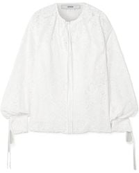 Erdem - Embroidered Long-Sleeve Blouse - Lyst