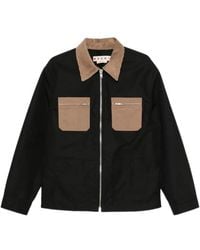 Marni - Contrast-Collar Patch-Pocket Jacket - Lyst
