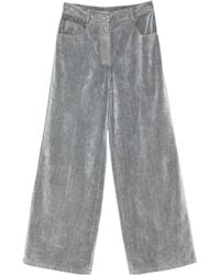 forte_forte - Velvet-Finish Trousers - Lyst