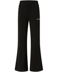 Pinko - Logo Printed Drawstring Flared Trousers - Lyst