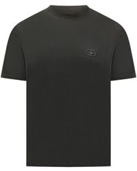 Emporio Armani - エンポリオ アルマーニ ロゴ エンブロイダリー クルーネック Tシャツ - Lyst