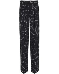 Balmain - Crepe Trousers With Rhinestone Constellation Motif - Lyst