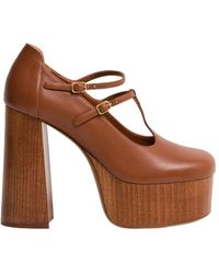 Chloé - Loti Leather Platform Mary Jane Pumps - Lyst