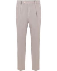 Brunello Cucinelli - Leisure-Fit Pleated Gabardine Trousers - Lyst