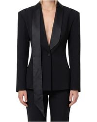 The Attico - The Satin Shawl Tuxedo Blazer - Lyst