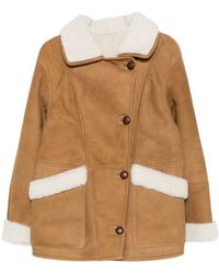 IRO - Single-Breasted Shearling Jacket - Lyst