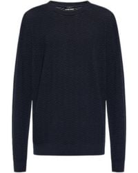 Giorgio Armani - Chevron-Knit Crewneck Jumper - Lyst