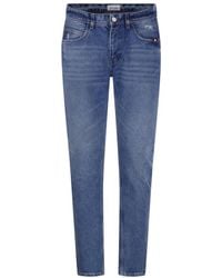 AMISH - David Distressed Straight-Leg Jeans - Lyst