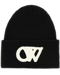 Off-White c/o Virgil Abloh - Logo-Appliqué Wool Beanie - Lyst