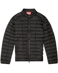 DIESEL - Quilted Mock Neck Jacket - Lyst